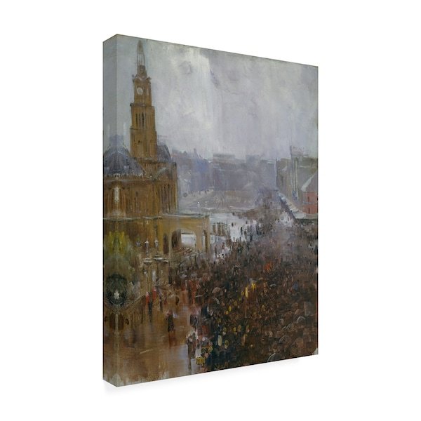 Arthur Streeton 'Firemans Funeral On George Street' Canvas Art,35x47